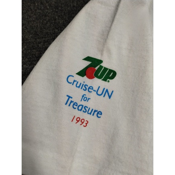 VTG 7 Up SS Uncola T Shirt Adult Medium White National Mills Single Stitch‎ 1993 - Picture 11 of 13